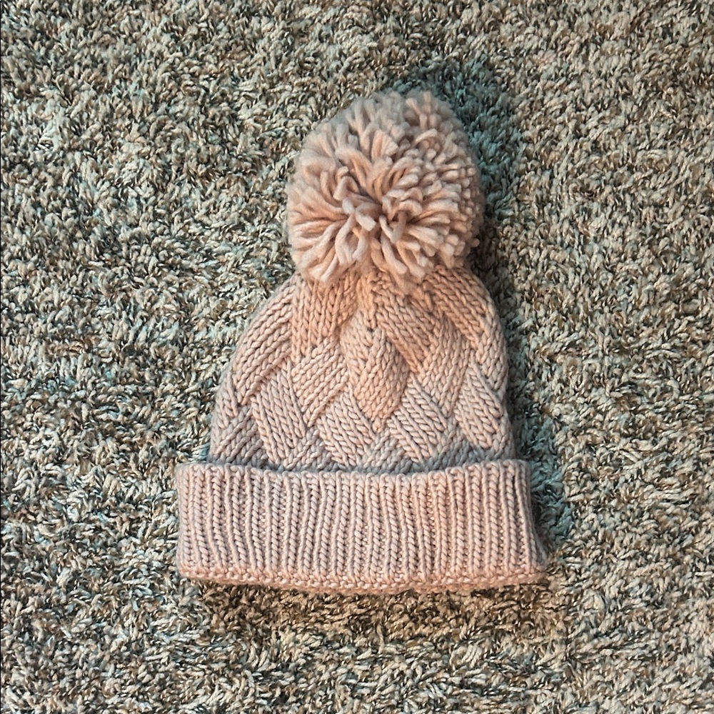 Cozy Pink Knit Pom-Pom Beanie